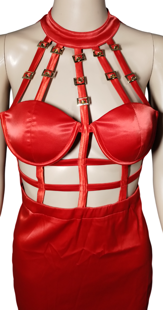 Red Satin Dress