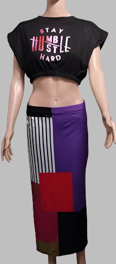 Stay Humble Skirt Set
